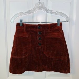 Rusty red corduroy skirt